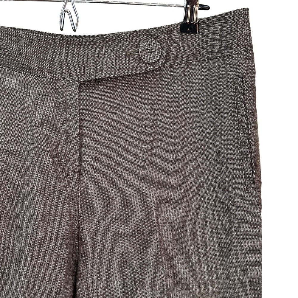 J. JILL Linen Minimalist High Rise Wide Leg Dress Pant Trousers • 14 • brown‎